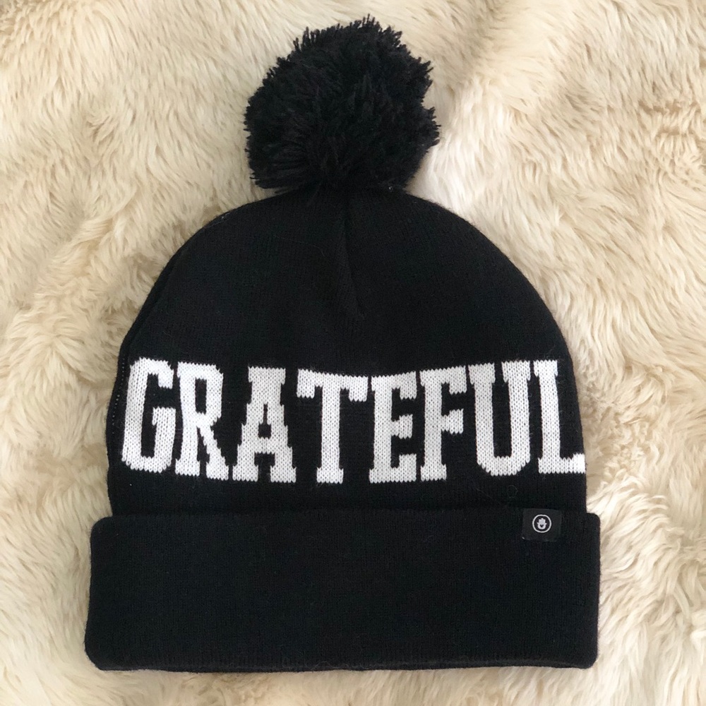 Spiritual Gangster Grateful knit pom beanie
